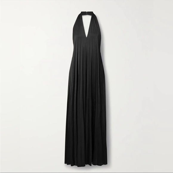 NEW $695 A.L.C. Rio pleated satin halterneck jumpsuit - Picture 3 of 4